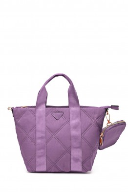Synthetic quilted textile handbag 188-14