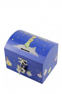 Trousselier S83230 Tirelire à Musique Le Petit Prince© Etoiles - Bleu - Figurine Petit Prince