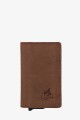 Lupel L679AV Cowhide leather wallet card holder and aluminum case with RFID protection : colour:Brown