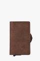 Lupel L680AV Cowhide leather wallet card holder and aluminum case with RFID protection : colour:Brown