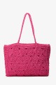 CL13040 Crocheted paper straw handbag / Beach bag