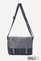 Leather Messenger Crossbody bag ZE-9006 : colour:Blue / Gray