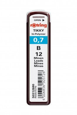 rOtring TIKKY hi-Polymer 0.7mm B (1 étui de 12 mines) S0312680