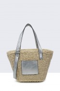 9135-BV Crocheted paper straw handbag