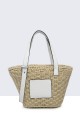 9135-BV Crocheted paper straw handbag