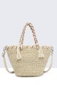 8847-BV Crocheted paper straw handbag