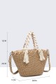 8847-BV Crocheted paper straw handbag