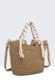 8848-BV Crocheted paper straw handbag