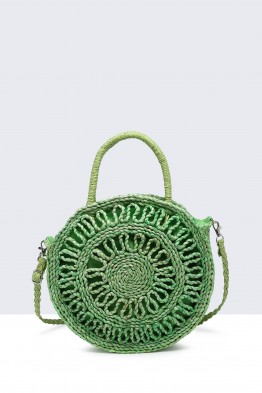 83003-BV Round handbag in plant fiber and paper