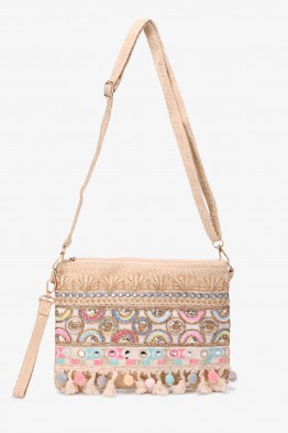 Bohemian style straw shoulder bag COA2433