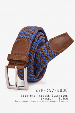 ZSP-357-B000 Braided elastic belt - Bicolor
