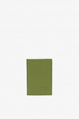 SF6003 Avocado green Leather card holder - Les Selleries Françaises
