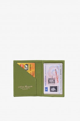 SF6003 Avocado green Leather card holder - Les Selleries Françaises