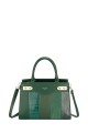 CM7225 David Jones lady-style handbag with a touch of phyton and crocodile texture : colour:Vert foncé
