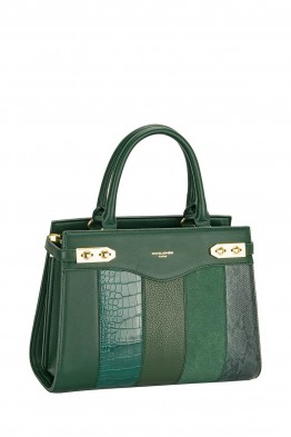 CM7225 David Jones lady-style handbag with a touch of phyton and crocodile texture