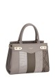 CM7225 David Jones lady-style handbag with a touch of phyton and crocodile texture : colour:Elephant Grey