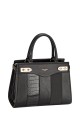 CM7225 David Jones lady-style handbag with a touch of phyton and crocodile texture : colour:Black