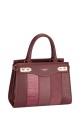 CM7225 David Jones lady-style handbag with a touch of phyton and crocodile texture : colour:Bordeaux